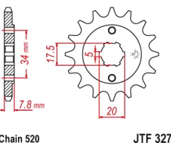 JT Zębatka Przednia JTF327 rozmiar 520