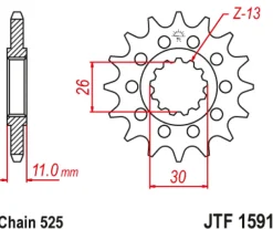 JT Zębatka Przednia JTF1591 rozmiar 525