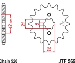 JT Zębatka Przednia JTF569 rozmiar 520