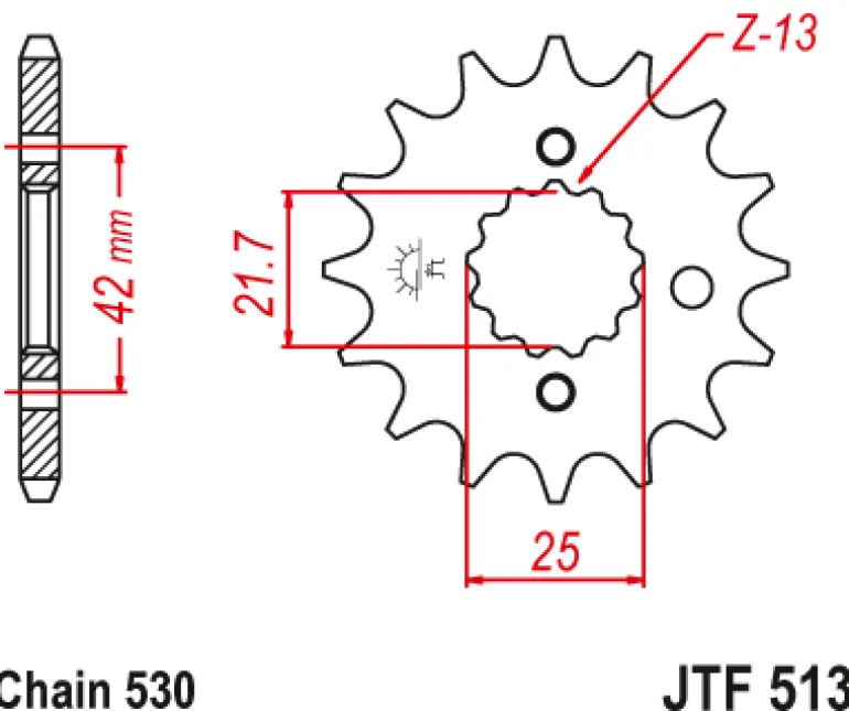JT Zębatka Przednia JTF513 rozmiar 530