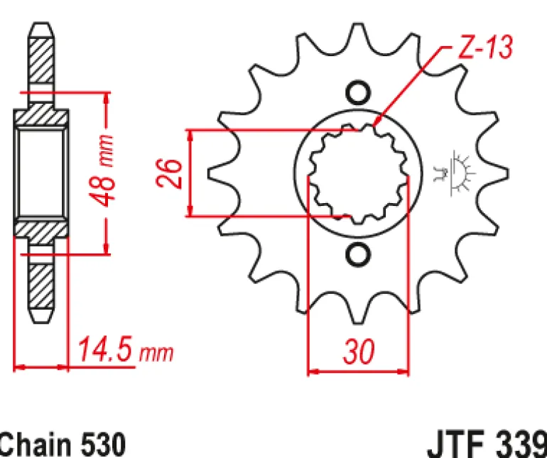 JT Zębatka Przednia JTF339 rozmiar 530
