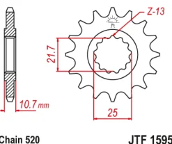JT Zębatka Przednia JTF1595 rozmiar 520