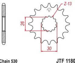 JT Zębatka Przednia Jtf1180 rozmiar 530