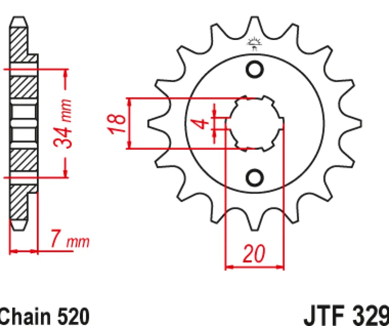 JT Zębatka Przednia JTF329 rozmiar 520