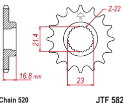 JT Zębatka Przednia JTF582 rozmiar 520