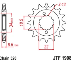 JT Zębatka Przednia JTF1908 rozmiar 520