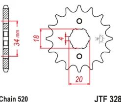 JT Zębatka Przednia JTF328 rozmiar 520