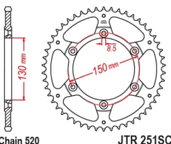 JT Zębatka Tylna JTR251 rozmiar 520