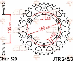 JT Zębatka Tylna JTR 245/3 rozmiar 520