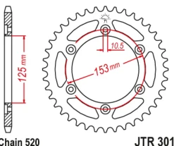 JT Zębatka Tylna JTR301 rozmiar 520