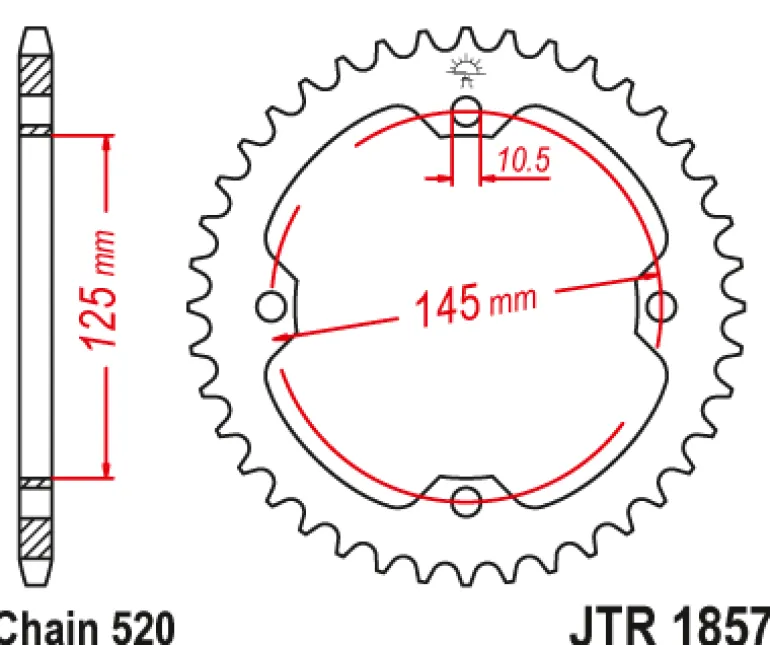 JT Zębatka Tylna JTR1857 rozmiar 520