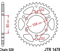 JT Zębatka Tylna JTR1478 rozmiar 520