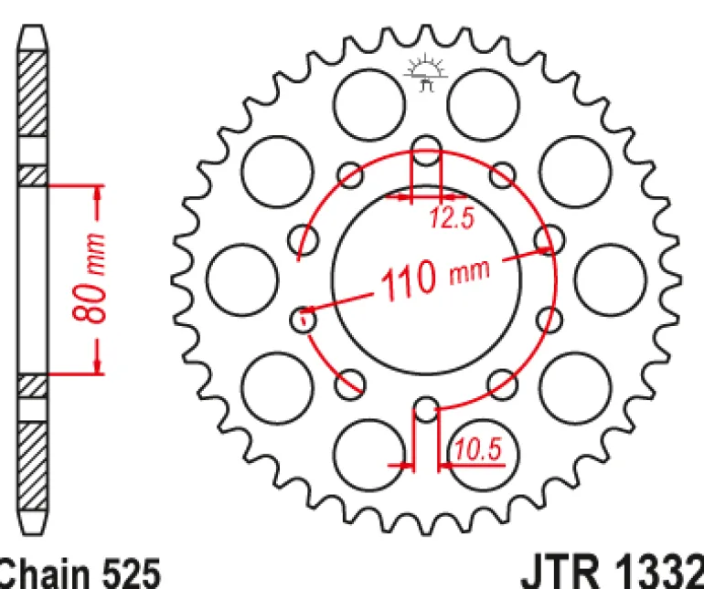 JT Zębatka Tylna JTR1332 rozmiar 525