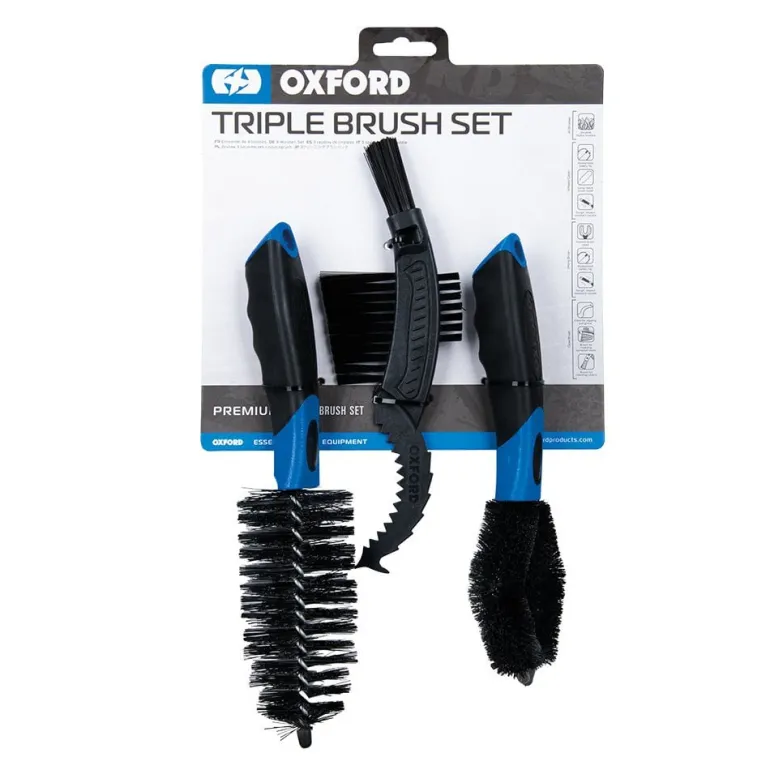 Zestaw szczotek do mycia motocykla Oxford Triple Brush Set